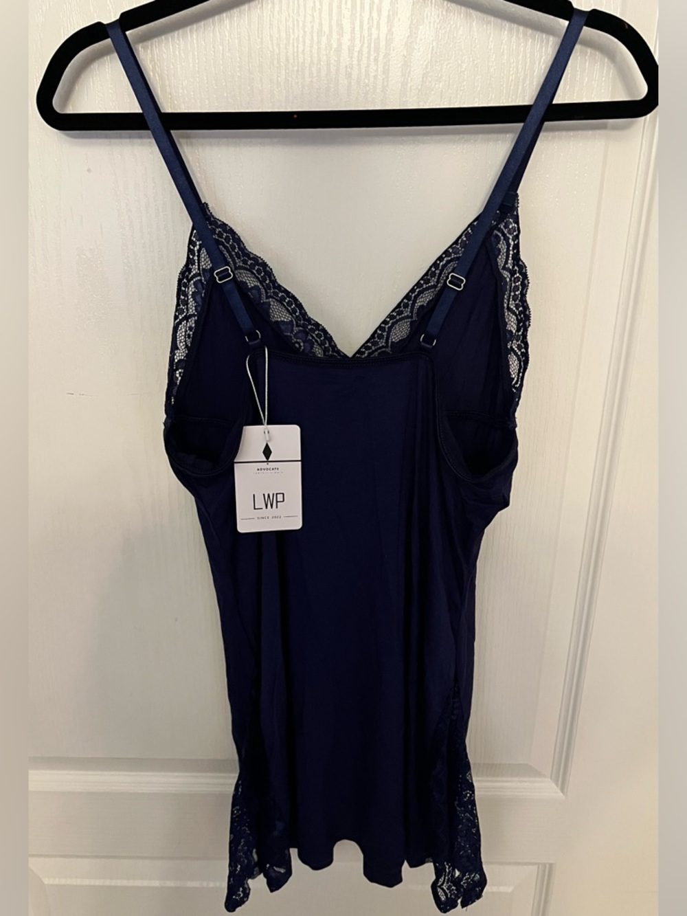 Classic Navy Lace-Trim Chemise Slip - Women - Picture 2 of 4